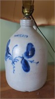 Cortland decorated stoneware jug lamp