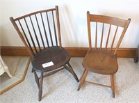 Lot, early Windsor side chair and rocker