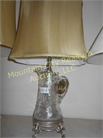 Silver and crystal lamp