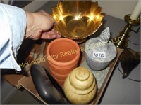 Three ceramic and clay pots