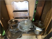 PANS, RACK AND GLASSWARE