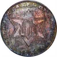 3CS 1857 PCGS MS66 CAC