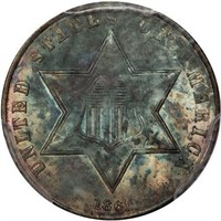 3CS 1861 PCGS MS66 CAC