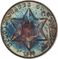 3CS 1860 PCGS MS66+