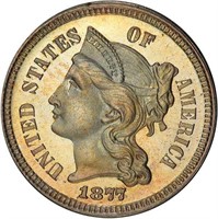 3CN 1877 PCGS PR66 CAC