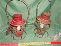 Pair of Vintage Handlan Railroad Lanterns