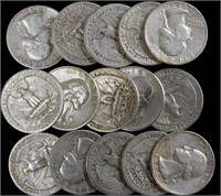 15 Silver Washington Quarters