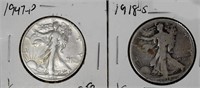 1918s & 47p Silver Walking Liberty Half Dollars