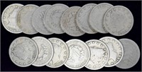 15 Liberty Silver Nickels
