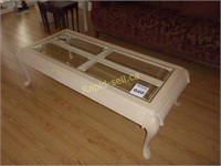 Glass Topped Blonde Coffee Table