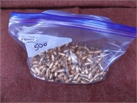 500pc by weight 9mm/38 bullets. 147gr JHP