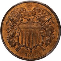 2C 1868 PCGS MS66 RB CAC