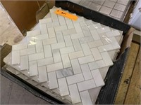 Arabescato Heringbone Mosaic Sheet Tile