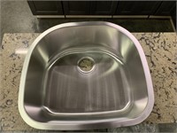 24" D Shape Stainless Steel Sink