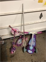 LACROSS STICK AND 2 SCOOTERS