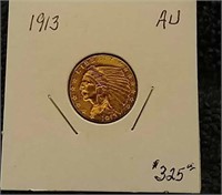 1913 Indian $2.5 gold coin