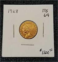 1928 Indian $2.5 gold coin