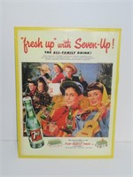 1952 Fresh Up with 7 UP Hanging Advertisement