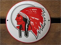 Red Indian Porcelain Convex Sign