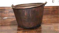 Copper kettle with bale. 21" diameter,  14" tall