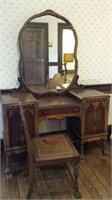 Dresser/ vanity with mirror and vanity chair