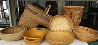 Variety of Baskets, stair basket handle cracked