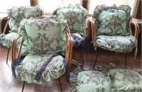Rattan patio chairs with cushions (4)