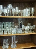 Beer glasses, pitcher, stir stick, goblets