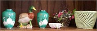 Kulman Studio Duck, planter, stork vases