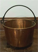 Copper Kettle with bale, 19" diameter, 11" tall