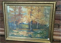 Heery Oil Painting in gold tone frame
