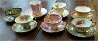 Cups & saucers, 7 sets, Queen Anne, Nippon