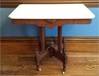 Rectangle marble top lamp table