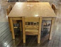 Square Oak child's table & 4 chairs
