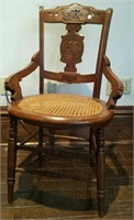 Eastlake style woven bottom chair