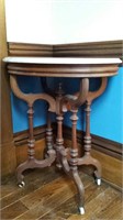 Marble top wood lamp table