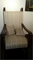 Straight back upholstered chair