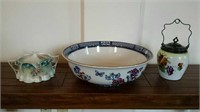 Losol  Porcelain Bowl, lidded jar & dish