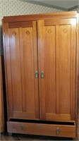 Wood storage cabinet,  2 doors, 1 drawer