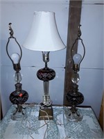 Lot Or 5 Antique Lamps