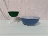Pyrex Forest Green Bowl And Moody Blue Bowl