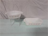 Pyrex Candle Glow Pattern Bowl And Casserole Dish