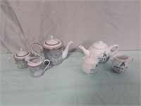 2 Sets Of Tea Pots With Sugar And Cream