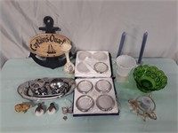 Crystal And Silver Coaster, Candles, Bowl, And