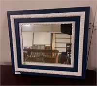 Wood, painted Wall Mirror Textured Boarder 30 X 26