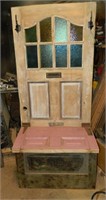 Stained Glass Door Hall Bench