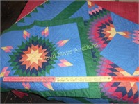 Vintage Hand Made Full Size Quilt & Pillow Cover