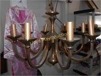 Retro Mid-Century Ornate Brass Chandelier