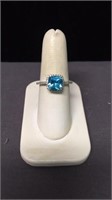 Sterling ring with blue topaz