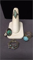 4 turquoise rings